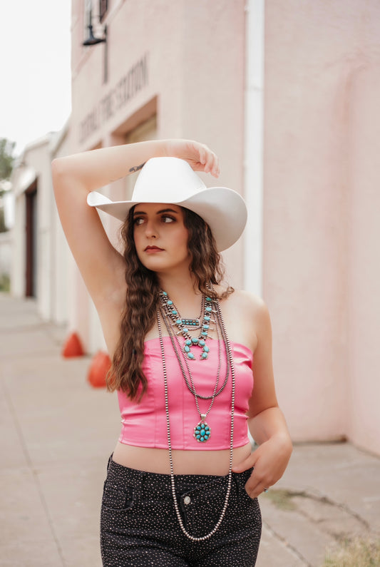 Pink Electric Girl Tube Top