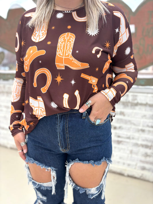 Wild West Long Sleeve Top