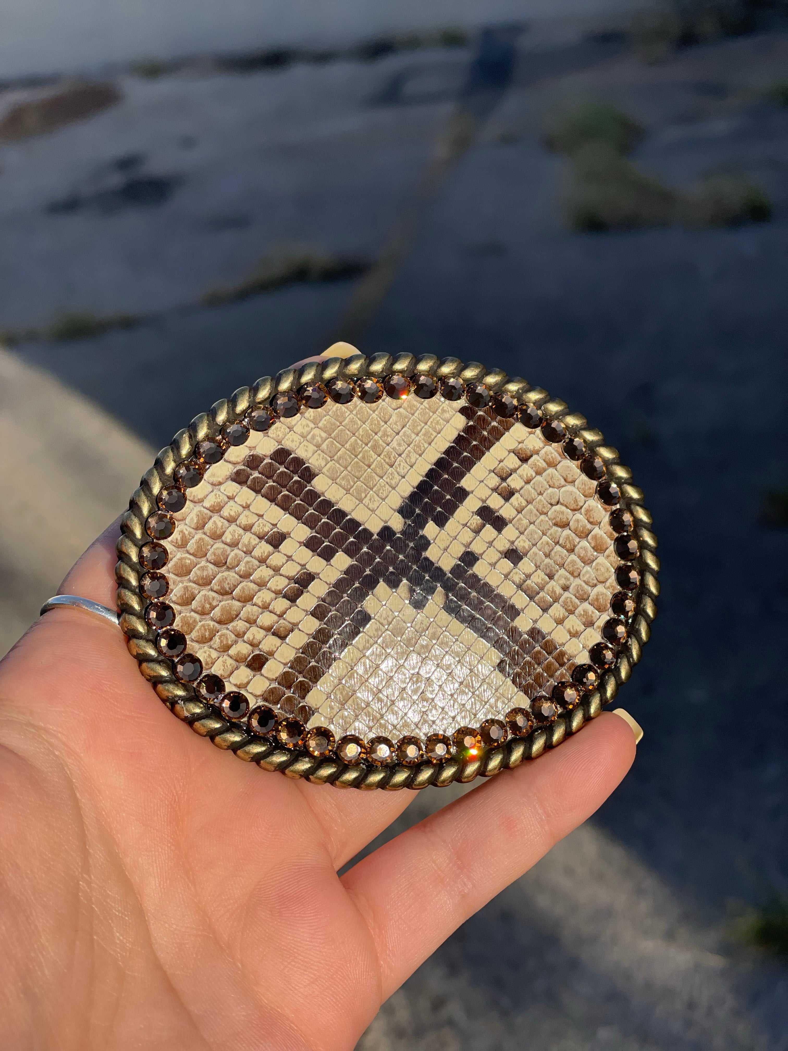 Python Belt Buckle – Buckin’ Bluebonnets